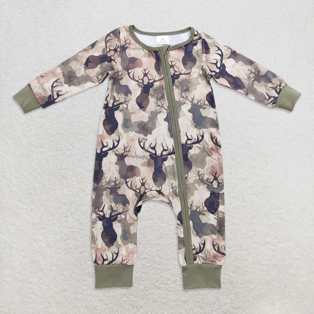 USA Warehouse (IN STOCK) Camouflage Long Sleeve Baby Kids Zipper Romper for Infants Boys Girls Comfortable Soft Rompers for Toddlers