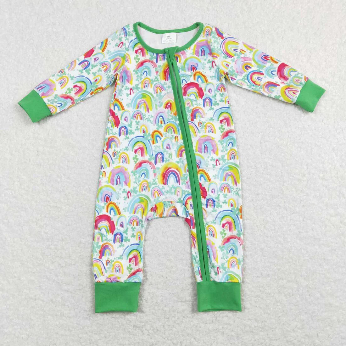 12.10 RTS Sibling Baby Girls Colorful Rainbows Knee Length Dress Zipper Rompers