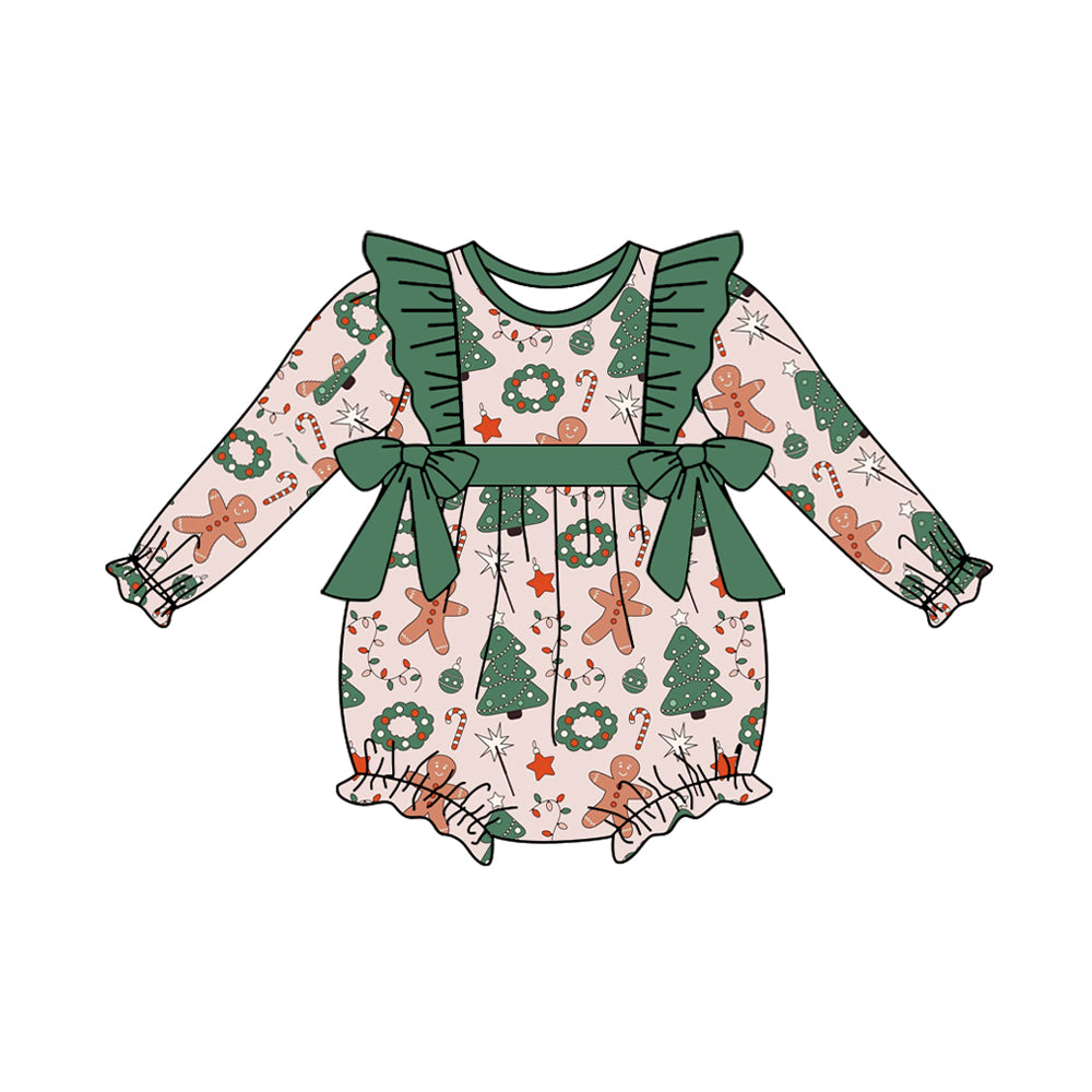 LR1088   Pre-order baby  girls clothes long  sleeves romper