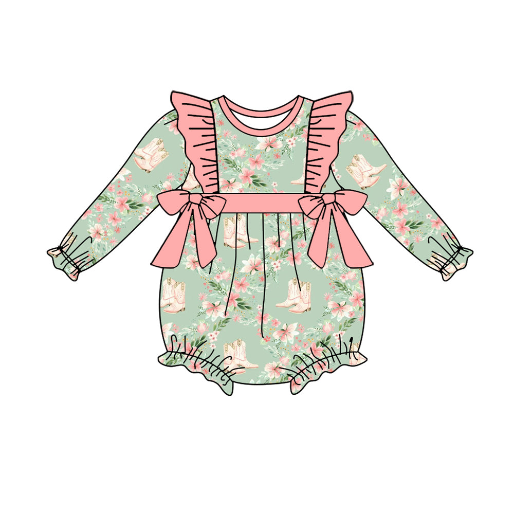 LR1137 Pre-order baby  girls clothes long  sleeves romper