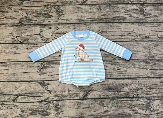 No moq  LR1307 Pre-order Size 0-3m to 2t baby boys clothes embroidery long  sleeves romper