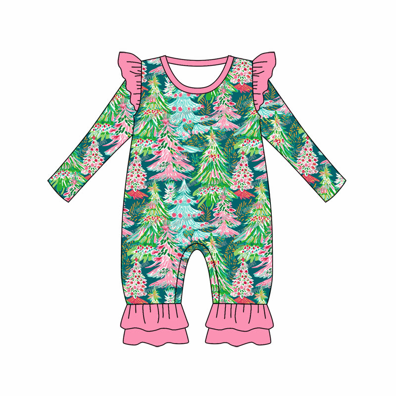 No moq  LR1329 Pre-order Size 0-3m to 2t baby girls clothes long  sleeves romper