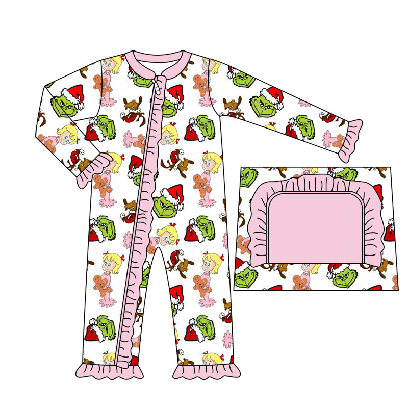 No moq  LR1336 Pre-order Size 0-3m to 2t baby girls clothes long  sleeves romper