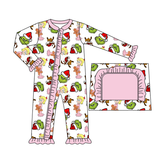 No moq  LR1336 Pre-order Size 0-3m to 2t baby girls clothes long  sleeves romper