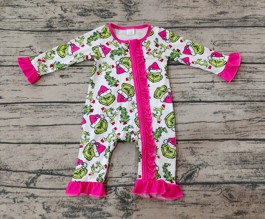 No moq  LR1337 Pre-order Size 0-3m to 2t baby girls clothes long  sleeves romper