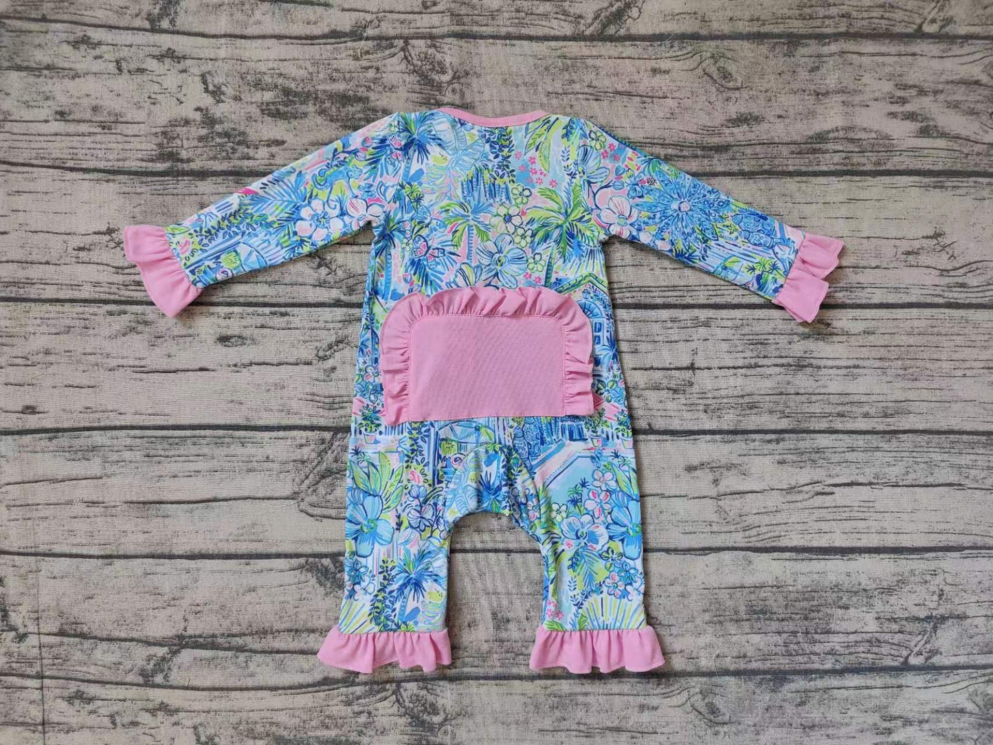 No moq  LR1339 Pre-order Size 0-3m to 2t baby girls clothes long  sleeves romper