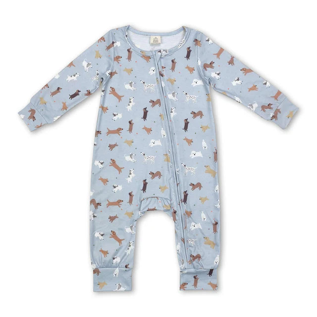 USA Warehouse (IN STOCK) Sibling Printed Zipper Long Sleeve Baby Rompers Collection