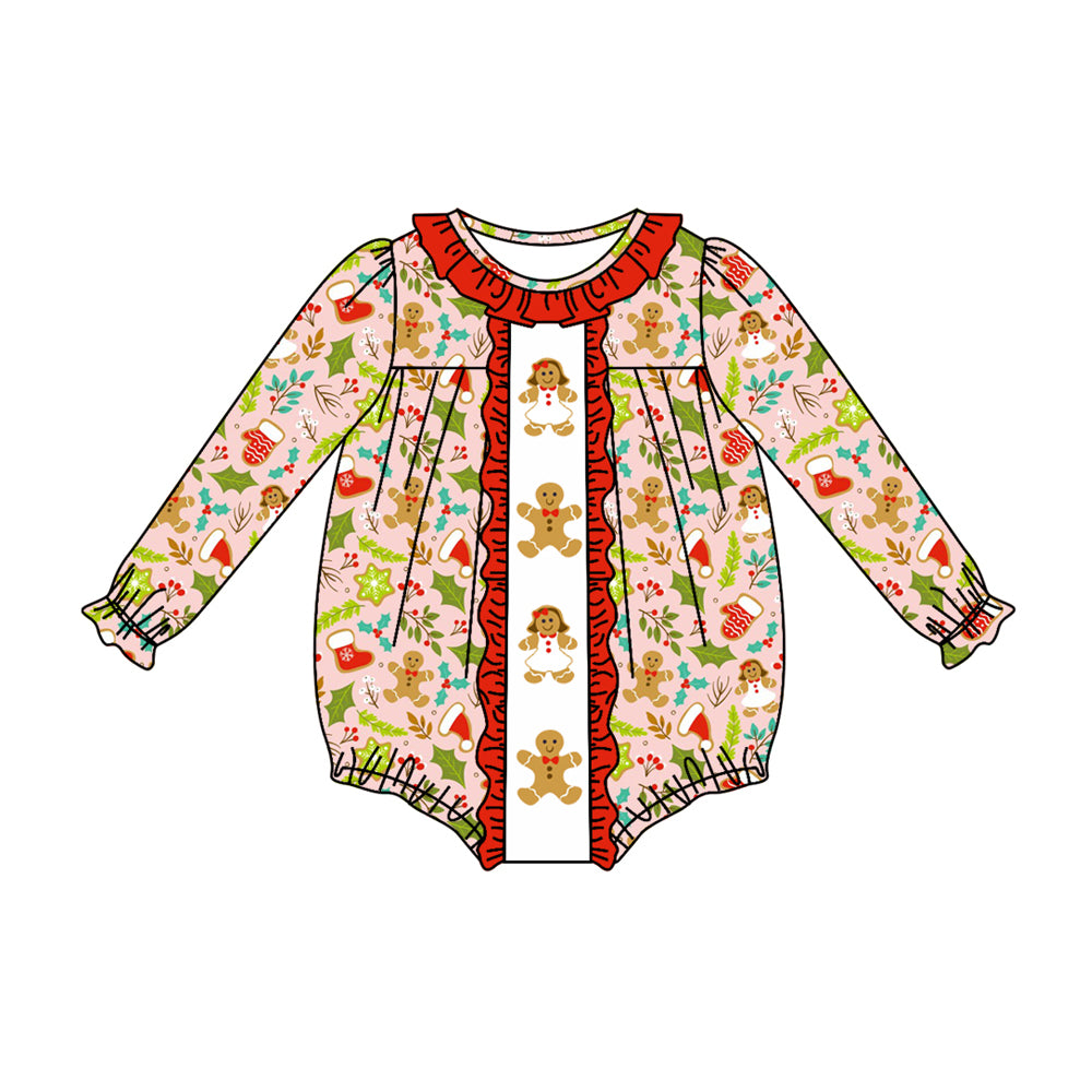 No moq LR1427 Pre-order Size 0-3m to 2t baby girls clothes long  sleeves romper