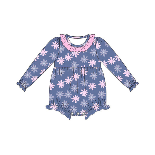 No moq LR1432 Pre-order Size 0-3m to 2t baby girls clothes long  sleeves romper