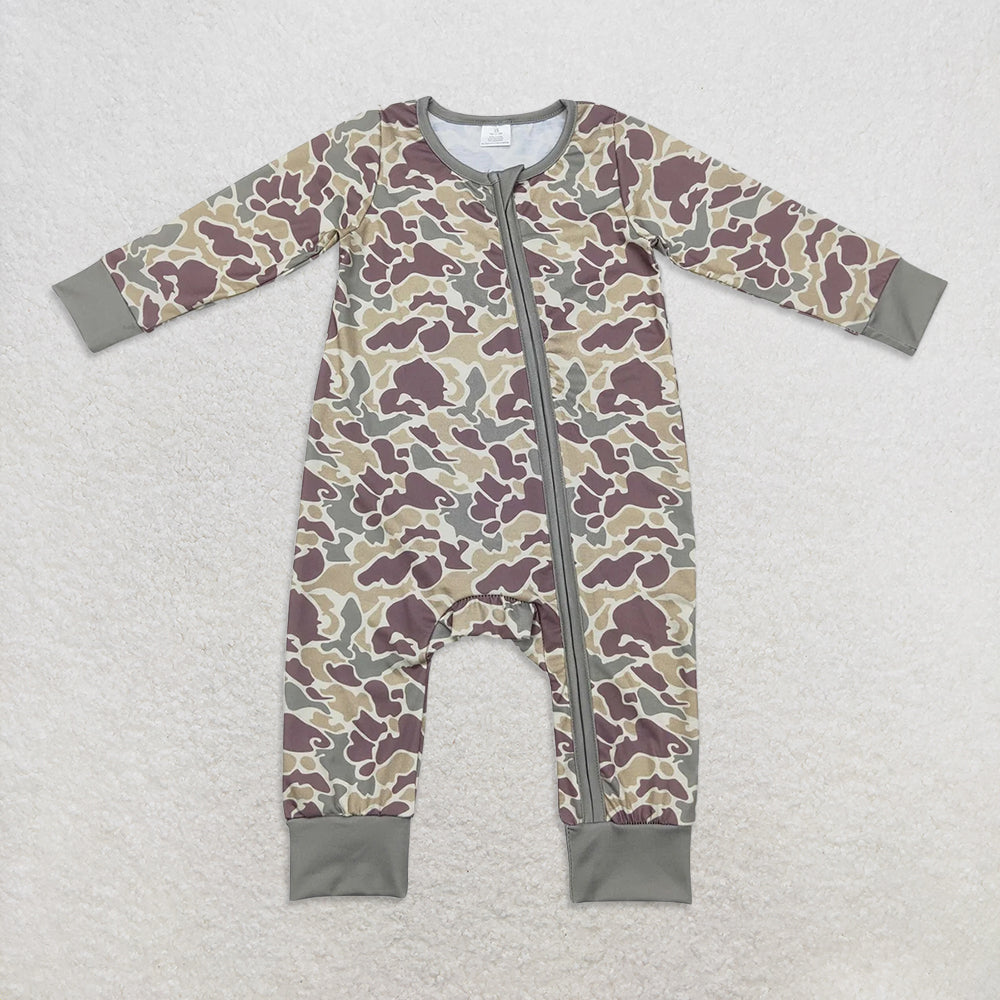 USA Warehouse (IN STOCK) Camouflage Long Sleeve Baby Kids Zipper Romper for Infants Boys Girls Comfortable Soft Rompers for Toddlers