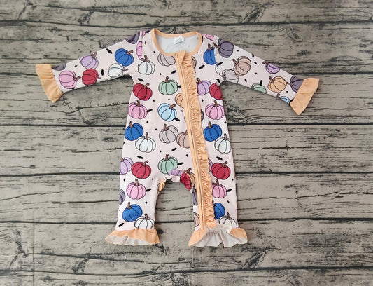 No moq  LR1455 Pre-order Size 0-3m to 2t baby girls clothes long  sleeves romper