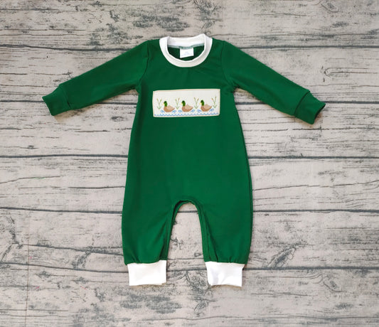 No moq  LR1465 Pre-order Size 0-3m to 2t baby boys clothes embroidery long  sleeves romper