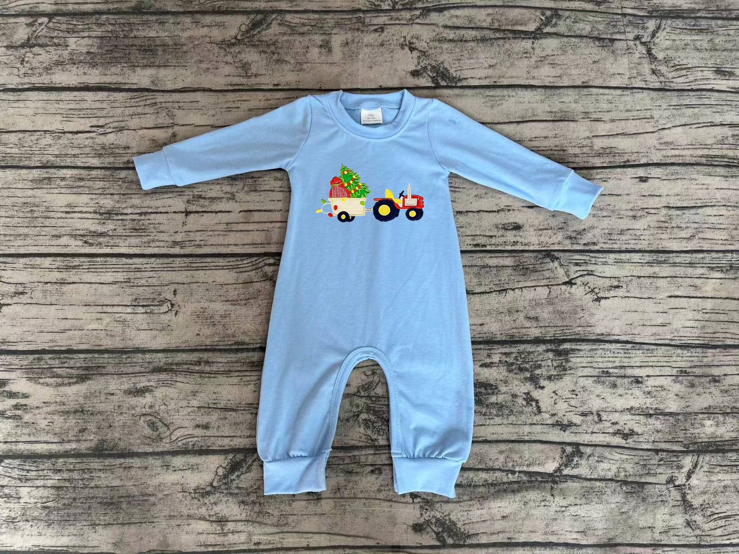 No moq  LR1508 Pre-order Size 0-3m to 2t baby boys clothes embroidery long  sleeves romper