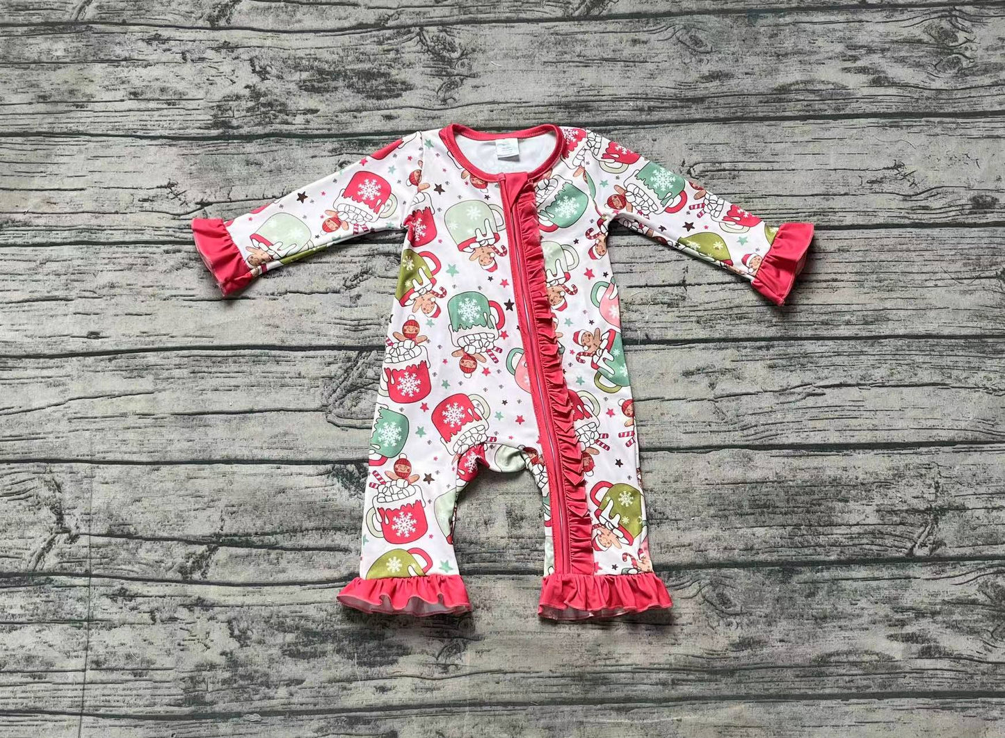 No moq  LR1509 Pre-order Size 0-3m to 2t baby girls clothes long  sleeves romper