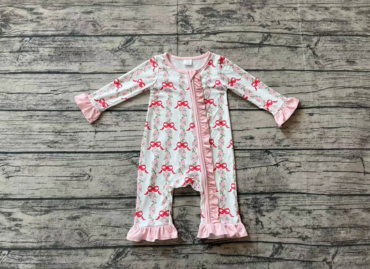 No moq  LR1517 Pre-order Size 0-3m to 2t baby girls clothes embroidery long  sleeves romper