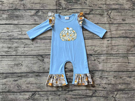 No moq  LR1529 Pre-order Size 0-3m to 2t baby girls clothes embroidery long  sleeves romper