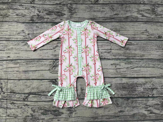 No moq  LR1544 Pre-order Size 0-3m to 2t baby girls clothes long  sleeves romper