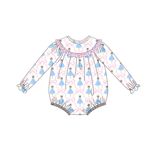 No moq  LR1555  Pre-order Size 0-3m to 2t baby girls clothes long  sleeves romper