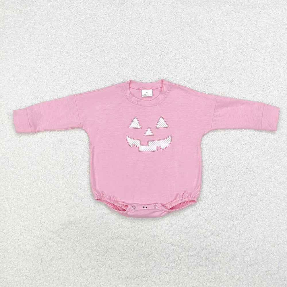 1.20 RTS Sibling Boys Baby Infant Girls Halloween Smile Face Long Sleeve Rompers