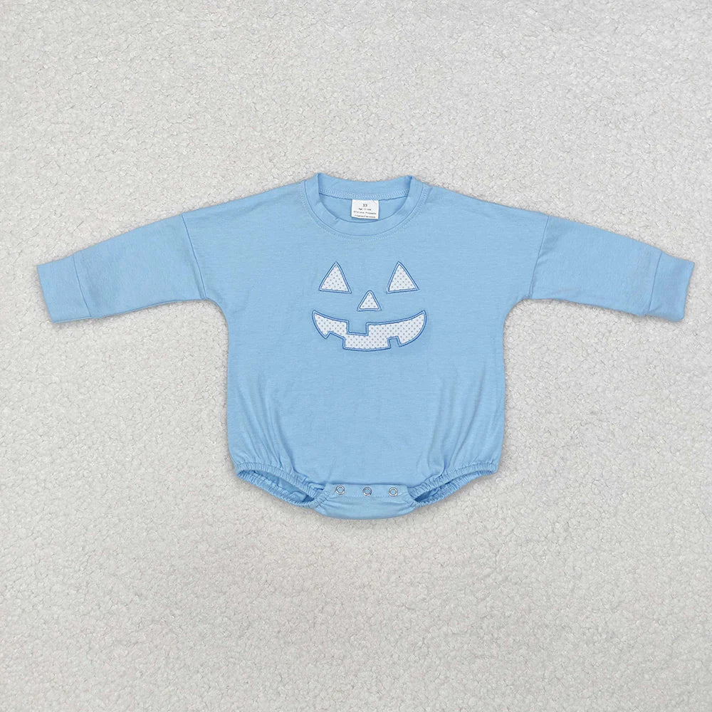1.20 RTS Sibling Boys Baby Infant Girls Halloween Smile Face Long Sleeve Rompers
