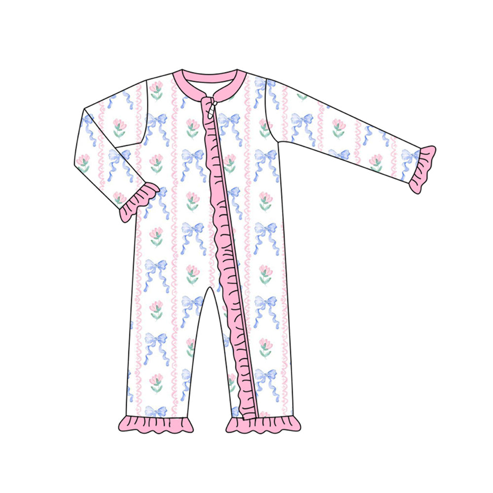 No moq  LR1580  Pre-order Size 0-3m to 2t baby girls clothes long  sleeves romper