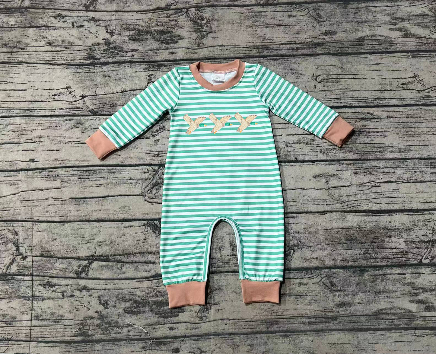 No moq  LR1618 Pre-order Size 0-3m to 2t baby boys clothes embroidery long  sleeves romper