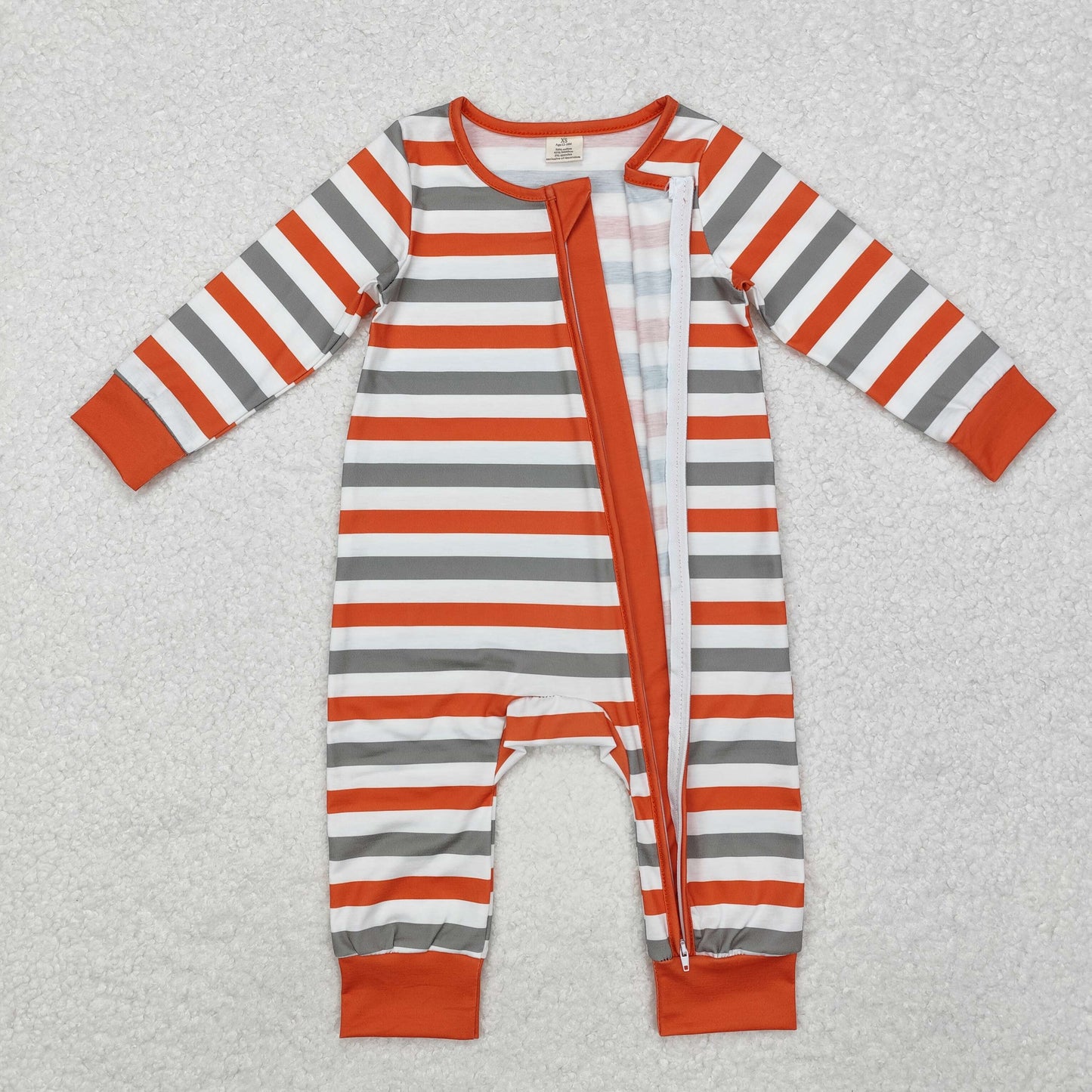 LR1732 Long sleeves stripe baby kids fall zipper romper