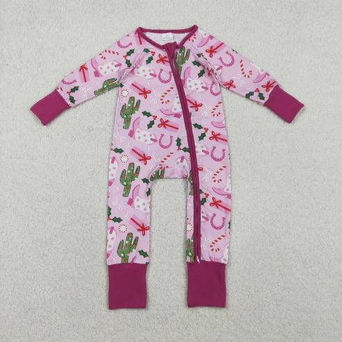 12.12 RTS Sibling Baby Kids Holly Bows Santa Christmas Two Way Zip Convertible Rompers