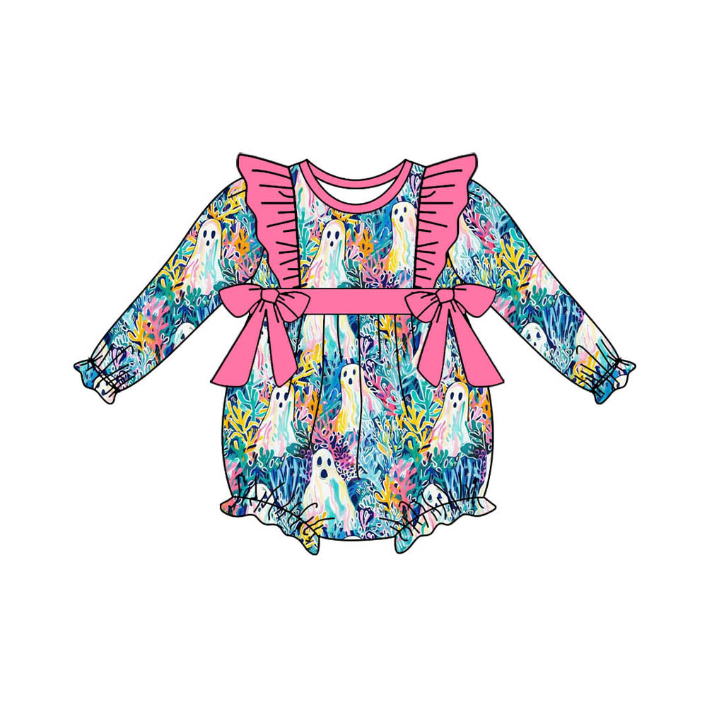 No moq  LR1763  Pre-order Size 0-3m to 2t baby girls clothes long  sleeves romper