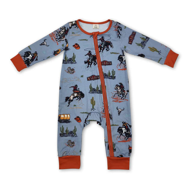 USA Warehouse (IN STOCK) Sibling Printed Zipper Long Sleeve Baby Rompers Collection