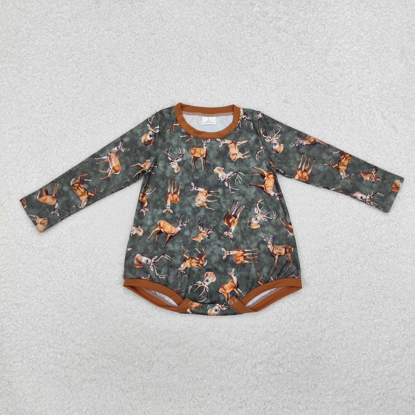 LR1859 Long sleeves deer hunting baby romper