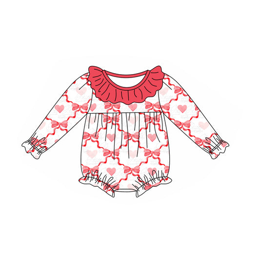 No moq  LR1908  Pre-order Size 0-3m to 2t baby girls clothes long  sleeves romper