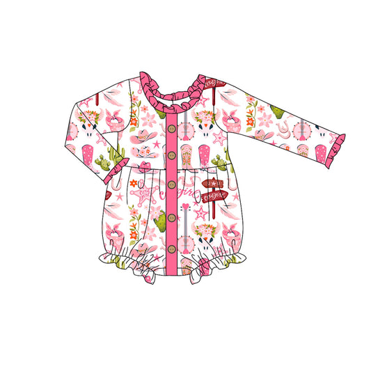 No moq  LR1958  Pre-order Size 0-3m to 2t baby girls clothes long  sleeves romper