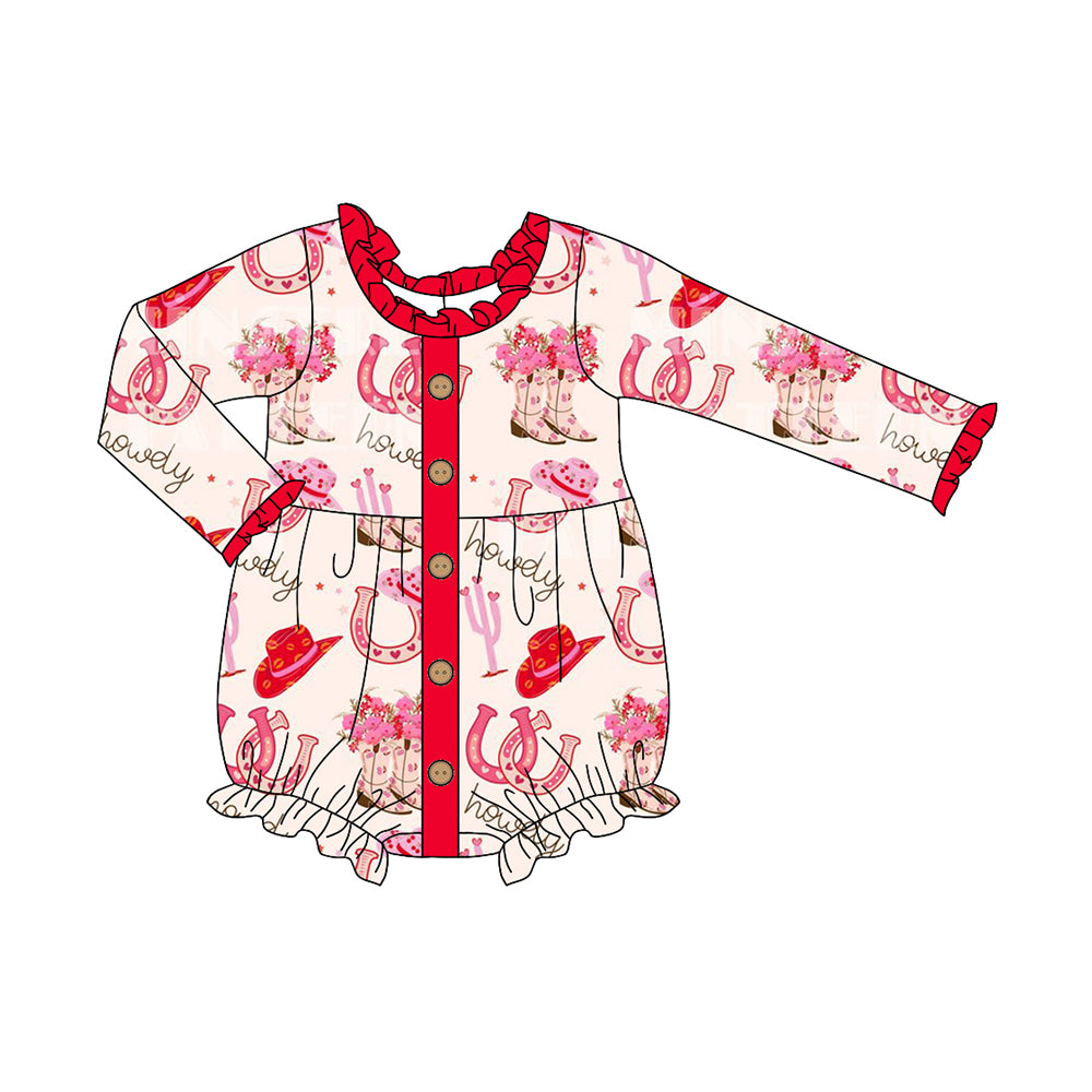 No moq  LR1979  Pre-order Size 0-3m to 2t baby girls clothes long  sleeves romper