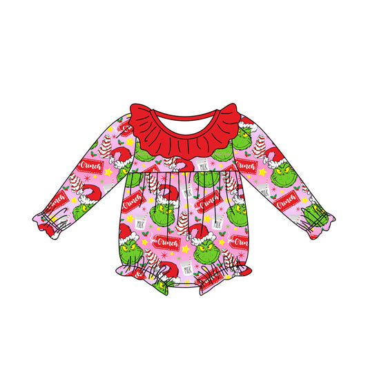 No moq  LR2005  Pre-order Size 0-3m to 2t baby girls clothes long  sleeves romper