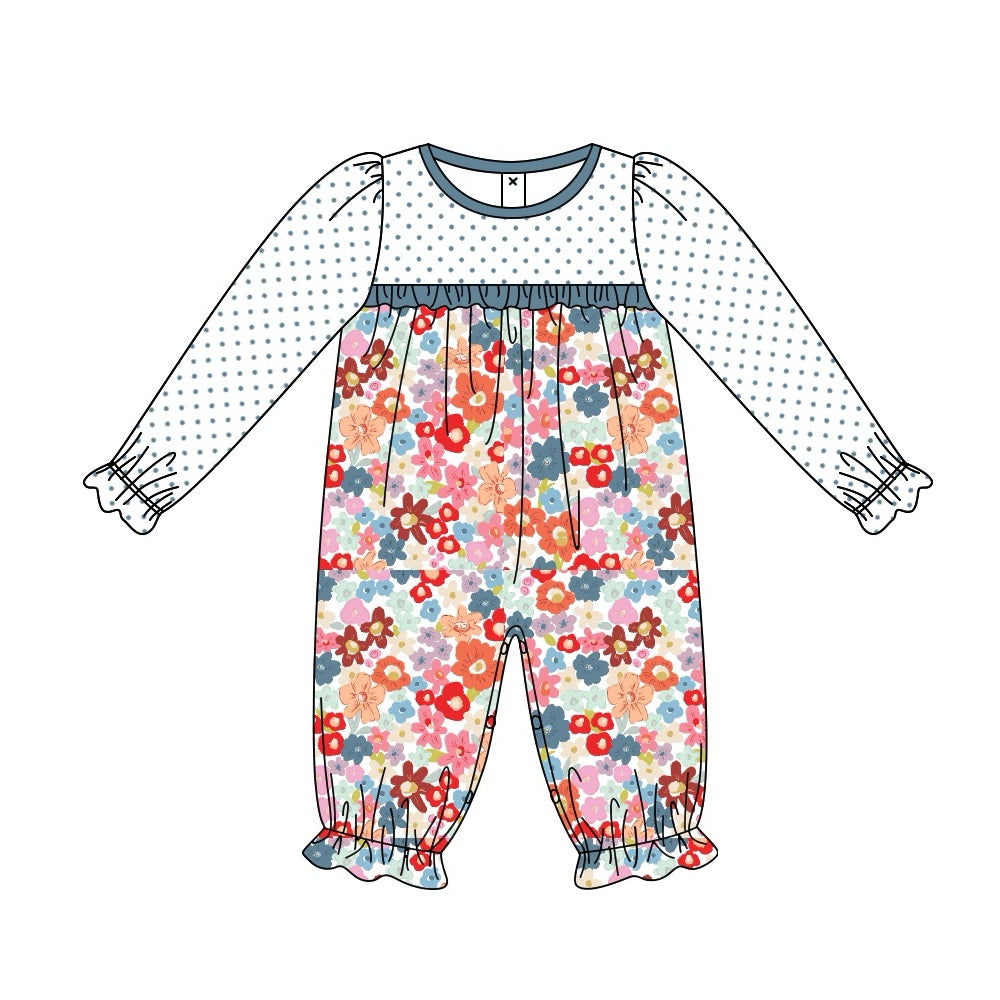 No moq  LR2019  Pre-order Size 0-3m to 2t baby girls clothes long  sleeves romper