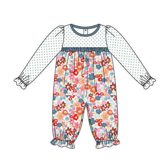 No moq  LR2019  Pre-order Size 0-3m to 2t baby girls clothes long  sleeves romper