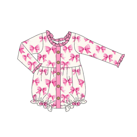 No moq  LR2024  Pre-order Size 0-3m to 2t baby girls clothes long  sleeves romper