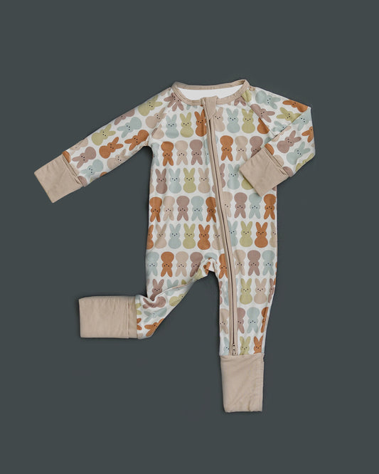 Baby Infant Girls Easter Rabbits Zip Rompers preorder  LR2142