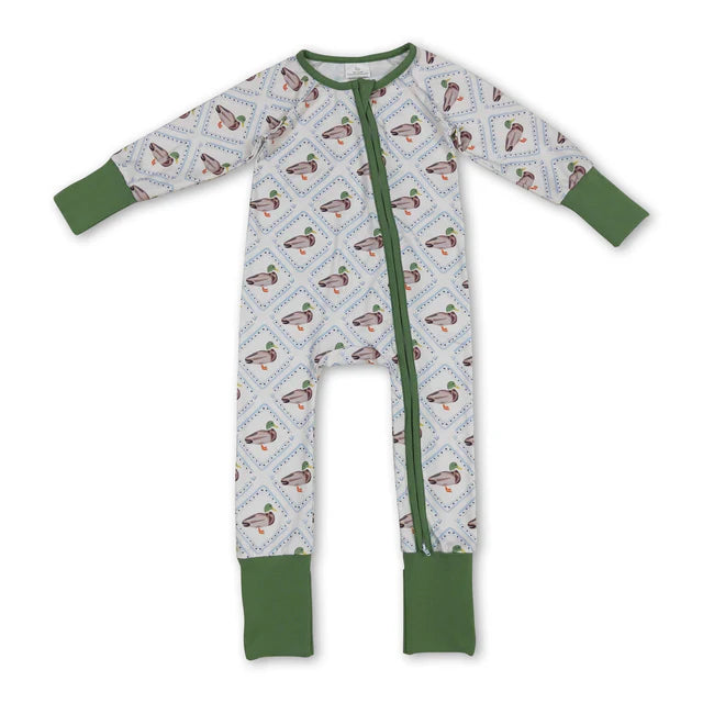 USA Warehouse (IN STOCK) Baby Kids long sleeves ruffleTwo Way Zip Convertible Rompers