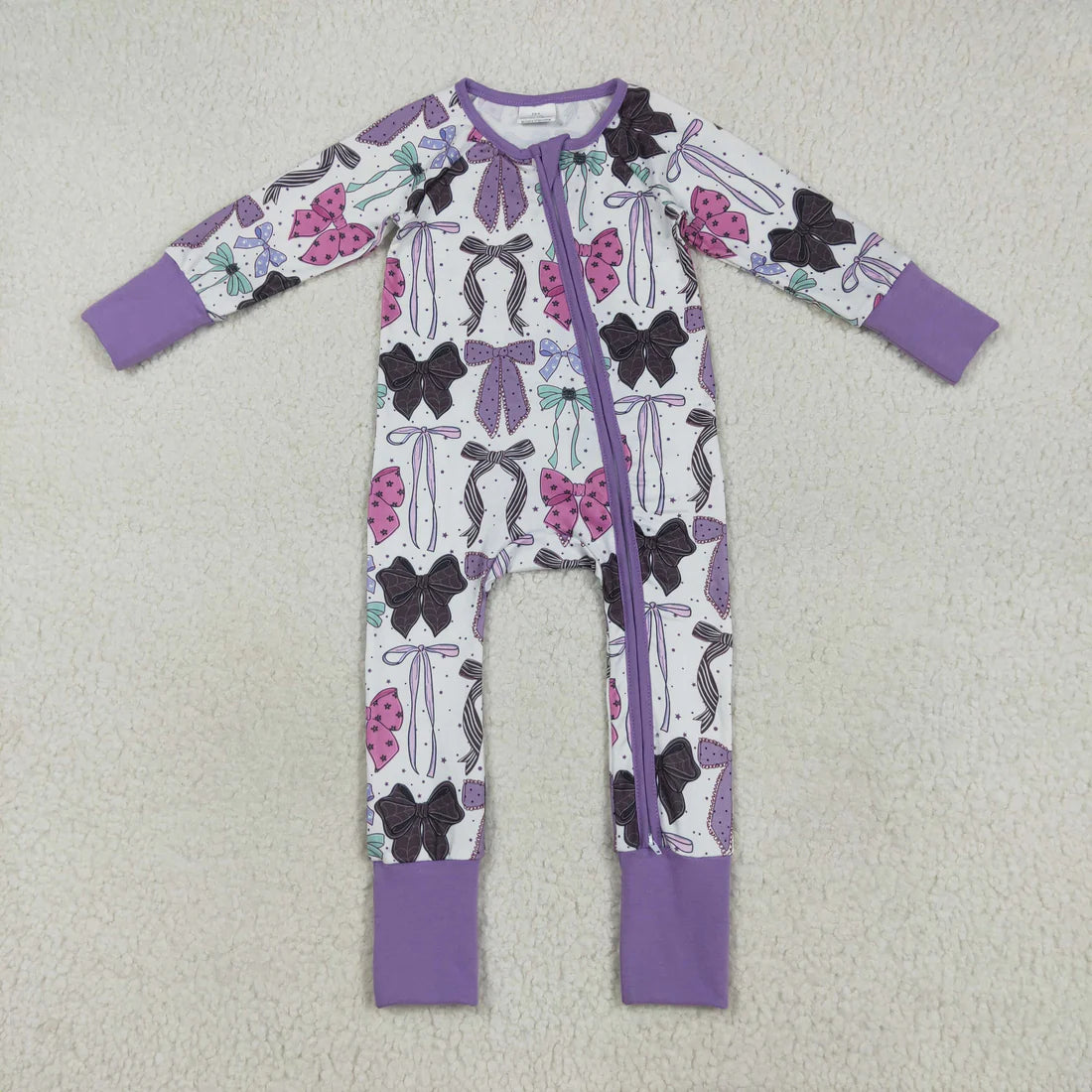 12.11 RTS Sibling Baby Girls Colorful Flowers Bows Two Way Zip Convertible Rompers