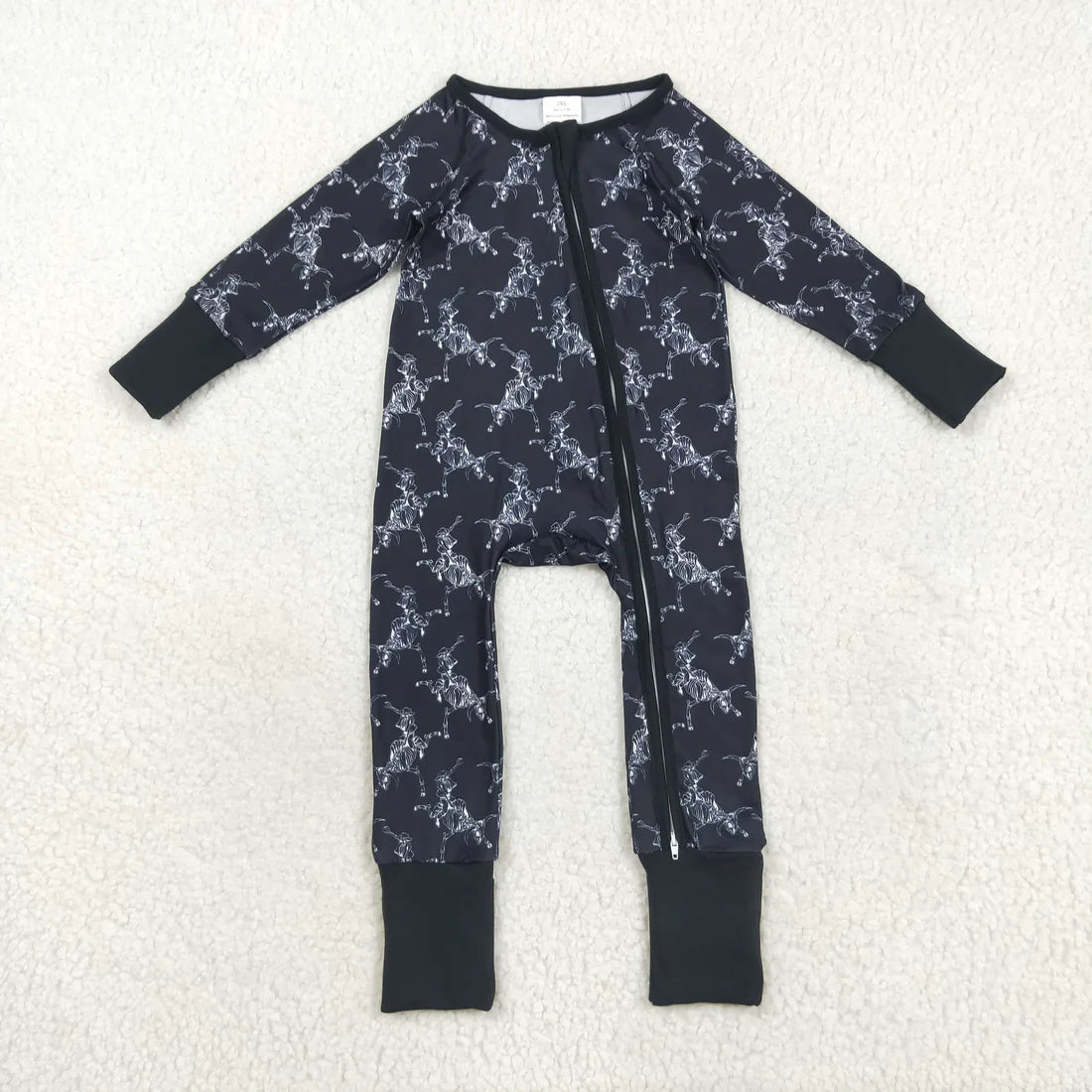 12.11 RTS Sibling Baby Kids Hats Boots Horses Cows Western Two Way Zip Convertible Rompers