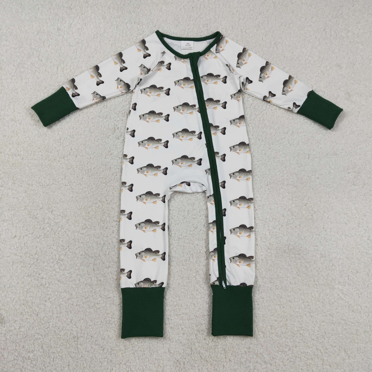 3.17 RTS NO MOQ （In stock）LR2531 Baby Boys Fashion Long Sleeve Fishing Hunting Two Way Zip Convertible Rompers