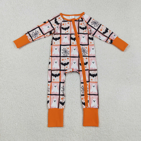 9.27 RTS Sibling Baby Girls Ghosts Bats Top Pants Halloween Rompers Pajamas Sets