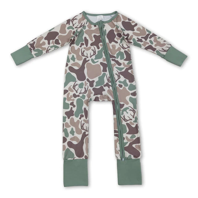 USA Warehouse (IN STOCK) Baby Kids long sleeves ruffleTwo Way Zip Convertible Rompers