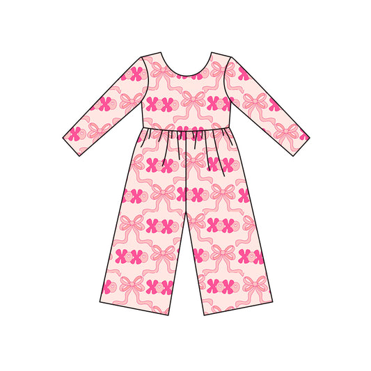 9.20 LR2700 Baby Girls Pink Bows XOXO Checked Valentine Pants Jumpsuits Preorder