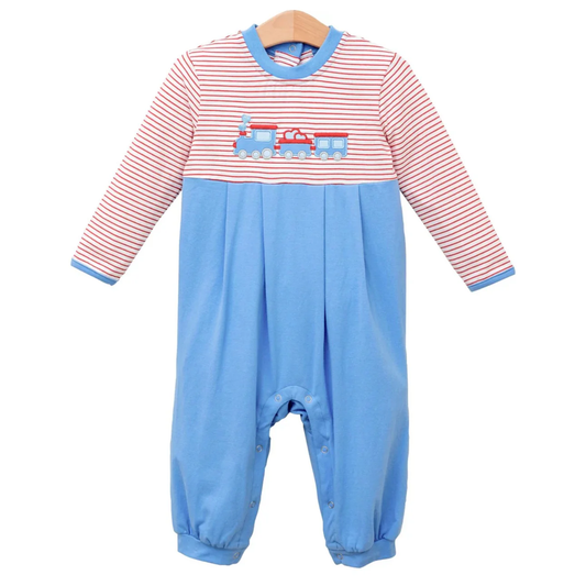 9.23 LR2707 Baby Boys Hearts Trucks Red Stripe Valentine Footie Rompers Preorder
