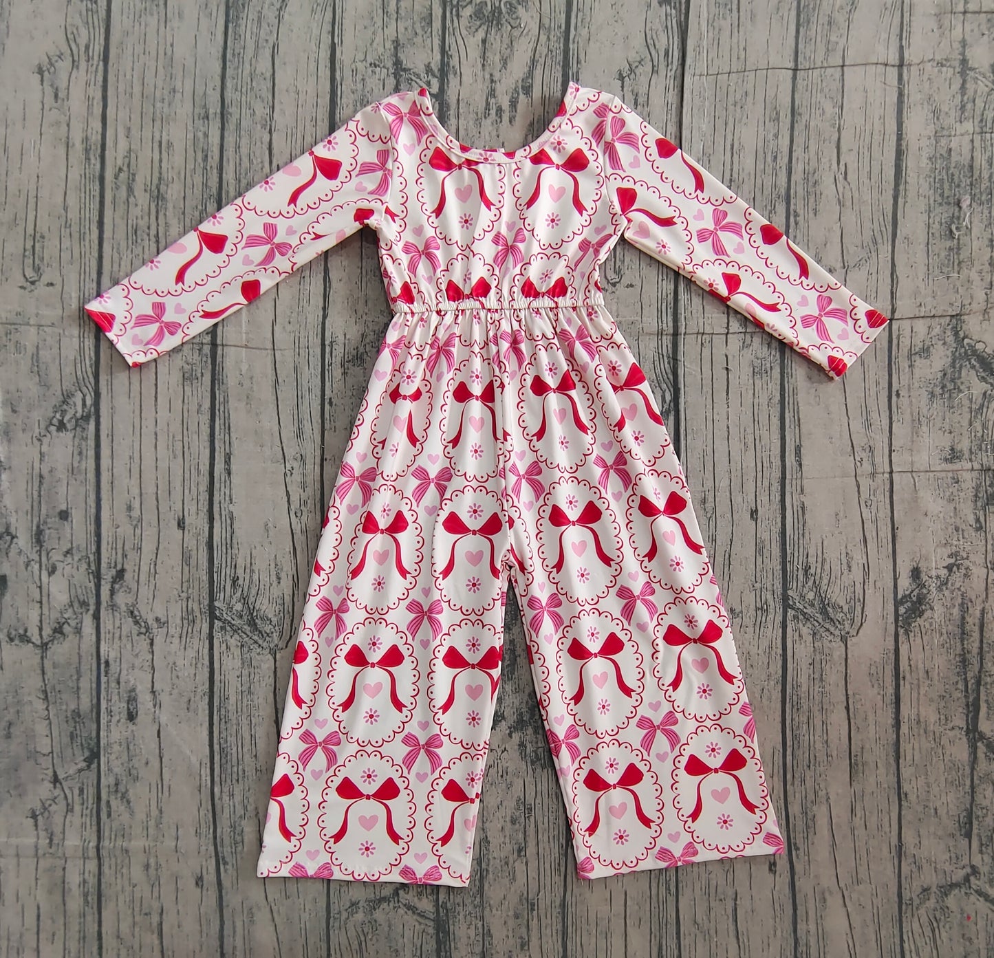 11.15 LR2713 Sample No Moq Baby Girls Hearts Bows Checked Pants Valentine Jumpsuits