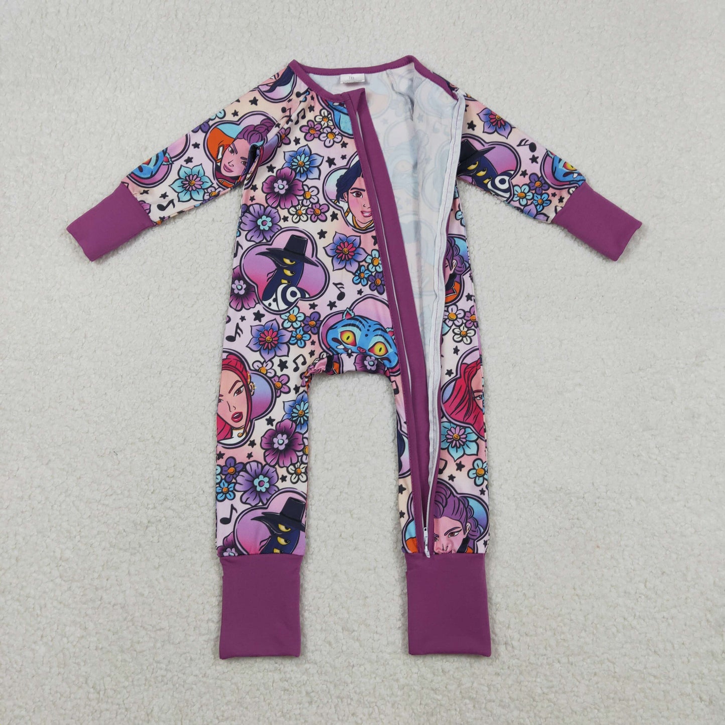 11.24 RTS NO MOQ （In stock）LR2732 Baby Girls Winter Rompers Baby Girls Hunter Flowers Two Way Convertible Rompers