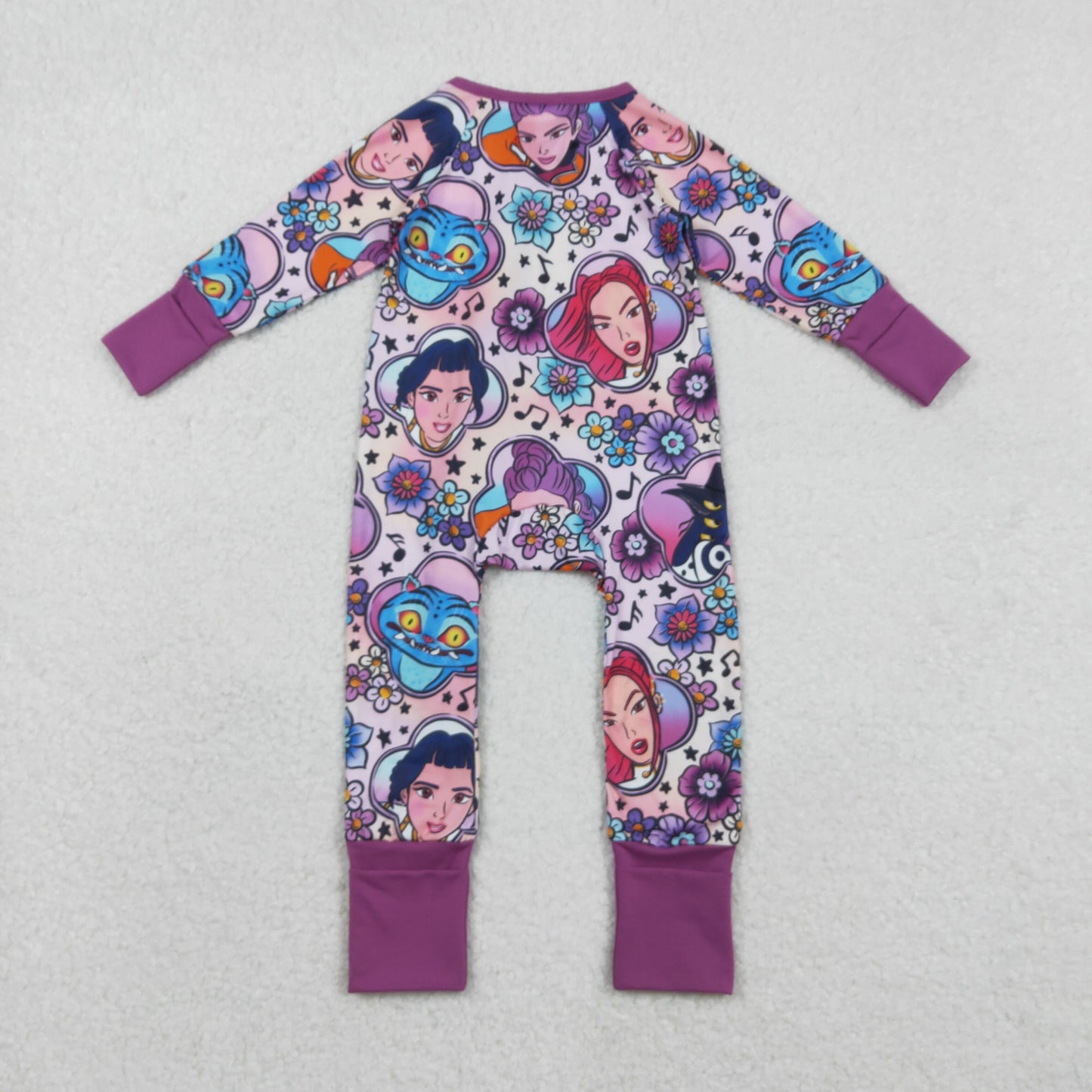 11.24 RTS NO MOQ （In stock）LR2732 Baby Girls Winter Rompers Baby Girls Hunter Flowers Two Way Convertible Rompers